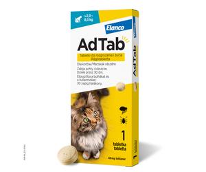 ELANCO AdTab 48 mg, comprimido contra pulgas y garrapatas para gatos de más de 2 a 8 kg