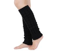 Elandy Calentadores térmicos de invierno cálidos para piernas, calcetines largos para botas, almohadillas para leggings para mujeres, señoras y niñas, (negro)