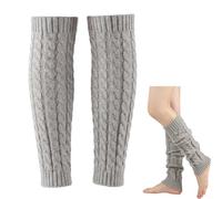 Elandy Calentadores térmicos de invierno cálidos para piernas, calcetines largos para botas, almohadillas para leggings para mujeres, señoras y niñas, (claro)