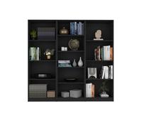 Elara concept: set de tres bibliotecas modernas, amplia funcionalidad y estilo elegante para organizar libros y decoración