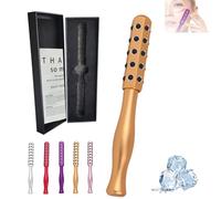 Elarique Face Roller, Elarique Glow Sculpting - Beauty Roller, Facelift Pro Rollers, Uplifting Facial Massaging Beauty Tool, Germanium Stones Face Tool, For Up Lifting And Skin Care (Gold)