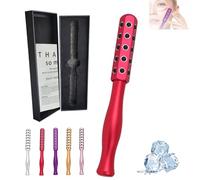 Elarique Face Roller, Elarique Glow Sculpting - Beauty Roller, Facelift Pro Rollers, Uplifting Facial Massaging Beauty Tool, Germanium Stones Face Tool, For Up Lifting And Skin Care (Red)