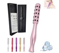 Elarique Face Roller, Elarique Glow Sculpting - Beauty Roller, Facelift Pro Rollers, Uplifting Facial Massaging Beauty Tool, Germanium Stones Face Tool, For Up Lifting And Skin Care (Pink)