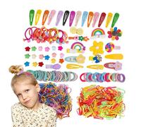 Elastic Bands, Hair Clips, Scrunchies, Hair Ties And Hairband Set For Stylish Hairdos, 1-2cm Difference In Size, Girls Accessories Set, Elastic Ponytail Holders, Snap Clips