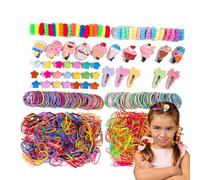 Elastic Bands, Hair Clips, Scrunchies, Hair Ties, And Hairband Set For Stylish Hairdos, 1-2cm Difference In Size, Girls Accessories Set, Elastic Ponytail Holders, Snap Clips
