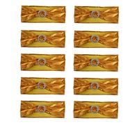 Elastic Chair Cover Bands 10 - Pack | Stretch Sashes for Wedding Banquet & Hotel Decoration | 4 Colors Hand Wash Only | Reusable Chair Bows for Party & Event Decor (Gold)