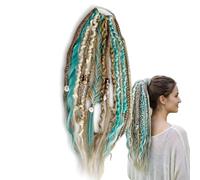 Elastic Dread Ponytail Salty Soul, extensión de cabello Boho Dreadlock instantánea con cuentas, accesorio elástico fácil de cola de caballo de un minuto, para uso informal (A1)