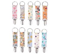 Elastic Hat Clip for Travel, 10pcs Hat Holder Clamp Colorful Pattern Multifunctional Knitting Hat Clip Bag Accessory for Traveling Bags, Backpacks, Purses
