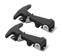 Elastic Hood Catch Latches - 2pcs Stainless Steel Rubber Flexible Hood Lock, Durablee Vehicle Cargo Box and Drawer Fastening Device | Precision Automotive Security Instrument, Compact Workshop