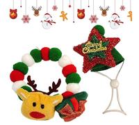 Elastic Plush Ball Cat Collar, Cat Collar with Hat, Elk Scarf Hat Collar, Beaded Puppy Costume Collar, Dog Costume Collar, Ball Pet Collar, Puppy Costume Collar For Dog, Puppy, Pets, Rabbit