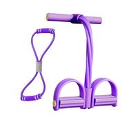 Elastic Pull Rope Sit-Up Resistance Band - 4-Tube Foot Pedal Band | Full-Body Exerciser Gear for Leg, Waist, Arm, Abdomen Stretching, Slimming, Fitness, Yoga, Home, Workout, Bodybuilding Training
