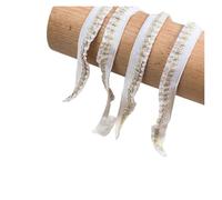 Elastic Sewing Ribbon, Ruffle Lace Trimming, DIY Underwear Lingerie Accessories, Wide Colors, Crafts, 1.2cm(White gold)