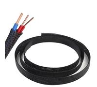 Elastic Woven Wire Mesh Black Encrypted Flame Retardant Nylon Computer Tube Telescopic Sleeve 10m(Wide 35mm)