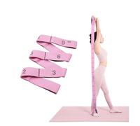 Elastic Yoga Stretching Strap with Loops, Multi-Ring Stretch Strap for Ballet Leg Body Flexibility Training, Portable Dance Pilates Gymnastics Exercise Band for Home Workout & Physical Therapy(Pink)