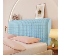 Elástica Funda para Cabecero de Cama Funda Protectora de Terciopelo a Prueba de Polvo Decoración del Dormitorio Protector de Cabecero Cama,Azul,120m/47in