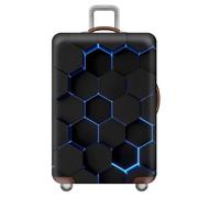 EláSticas Funda para Maleta,LíNea GeometríA Fragmentada Estilo Cyberpunk Funda Maleta Grande,Protector De Maleta De Viaje,Antipolvo,AntiarañAzos,Luggage Cover 18-32 Pulgadas (Azul,S(18-21inch))