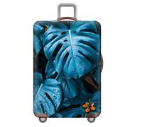 EláStico AntiarañAzos Funda Maleta,Floral Tropical BotáNico Hoja De ImpresióN.Funda Maleta Mediana Grande para Funda Maleta Cabina De 18-32 Pulgadas para Adultos,Mujeres,NiñAs (Azul,L(25-28inch))