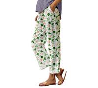 Elasticos Pantalones Verano Mujer PantalóN Lino Womens Holiday Pajama Pants Casual Elastic Waist Relaxed Fit Comfy Pants For St Day Valentines Day Ancho Pantalones De Verano Mujer Largos (JN XL)