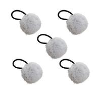 Elásticos para el pelo para niñas, diadema con pompones para niñas - Sujetadores para el cabello con pompones de colores para niñas,Sujetadores de pelo elegantes en bola de piel, sujetadores de anillo