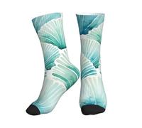 élastiques Calcetines Deporte 40cm Acuarela verde azulado concha marina océano Socks Respirable Running Calcetines para Mujer Diario Deporte