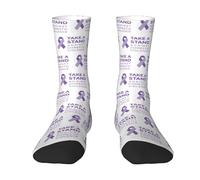 élastiques Calcetines Deportivos Tome una posición contra la violencia doméstica Socks Suaves Calcetines para Senderismo Diario Trabajo 40cm