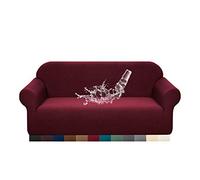 Elastischer Sofaüberzug 3-Sitzer, Grau,Wine Red,3 Seater