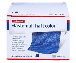 Elastomull haft color 6 cm x 20 m blaue kohäsive elastische Fixierbinde, 1 pzas Vendaje