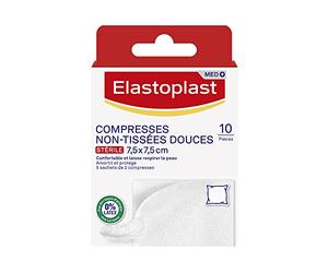Elastoplast - Compresas sin tejer, 7,5 cm x 7,5 cm, 10 compresas