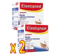 Elastoplast SPORT - Cinta adhesiva elástica con contenciones flexibles - Lote de 2 tiras de 3 cm x 2,5 m (3/2)