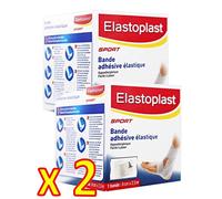 Elastoplast SPORT - Cinta adhesiva elástica de material flexible - Lote de 2 bandas de 6 cm x 2,5 m (6/2)