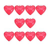 ELAYARD 10 Cajas Colgantes de Plástico Rojo en Forma de Corazón 100x98x56mm para Dulces y Recuerdos, Cajas Rellenables para Fiesta San Valentín, Decoración DIY y Organización en
