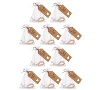 ELAYARD 10 Juegos de Rosarios Bautismales de Madera Cruz Tallada, 1 Pieza por Set Bolsita de Gasa y Tarjeta Incluida, Rosario Católico para Comunión y Confirmación, Obsequio para