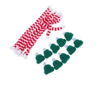 ELAYARD 10 Juegos Mini DIY Christmas Knit Hats and Scarves para Botellas Vino y Muñecas Suaves Accesorios Festivos para Decoración Navideña Fáciles de Colocar