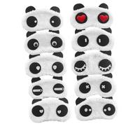ELAYARD 10 Máscaras para Dormir para Niños Diseño de Panda, Ligeras Felpa, Cómodas para Viajar en Tren o Avión