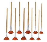 ELAYARD 10 Piezas Pinceles Abanico con Mango de Madera y Cerdas de Nylon Herramientas de Pintura para Artistas Principiantes Aptos para Óleo Acrílico y Acuarela Kit Completo para Técnicas