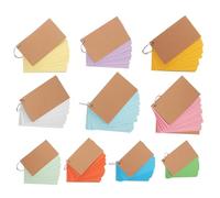 ELAYARD 10 Unidades Tarjetas Didácticas Rayadas de 3x5 Pulgadas con Anilla, Fichas de Índice de Doble Cara en 10 Colores, Pack para Estudio Escolar y Apuntes Portátil
