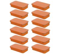 ELAYARD 12 Cajas de Hojalata con Tapa Deslizante para Bálsamo Labial y Jabón, Mini Envases Metálicos Naranjas 60x34x11 Mm, Organizador Portátil para Cuidado de Labios y