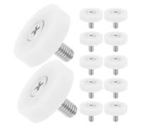 ELAYARD 12 Piezas Rodillos Diseño de Rueda Fija y Tornillo Guías de Cajones para Blanco de Nylon y Funcionamiento Silencioso de Espacio para Oficinas y Muebles
