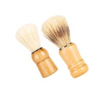 ELAYARD 2 Brochas de Afeitar para Cuidado y Estilizado Facial Mango de Madera y Cerdas de Nylon para Hombre en Uso de Viaje o Salón