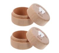 ELAYARD 2 Cajas de Madera para Dientes de Leche Caja de Recuerdos del Hada Dientes para Niños Diseño 3d y Ranuras Talladas Adecuado para Guardar y Organizar