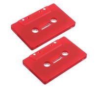 ELAYARD 2 Casetes Vintage Decorativos de Plástico Rojo, Diseño DIY Versátil para Decoración de Fiesta y Dispositivos Electrónicos, Estilo Retro y Vintage