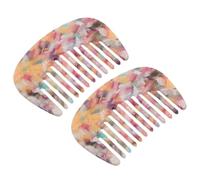 ELAYARD 2 Pcs Peineta Pequeña Bolso Antiestática Ácido Acético Peine Desenredante de Dientes Anchos Diseño Elegante Minimalista para Rutas de Belleza y Peinado Profesional