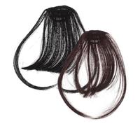 ELAYARD 2 piezas Clip Flequillo Falso Peluca Flequillo Mujer Extensiones de Cabello Natural Sin Costuras Adecuado para Tipo de Rostros