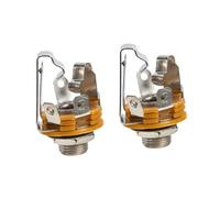 ELAYARD 2 piezas Conector Metálico Doble Pista para Guitarra Eléctrica y Micrófono Enchufe de Audio de Compatible con Partes de Guitarra Fácil Instalación y Alta Sensibilidad para Tono