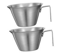 ELAYARD 2 Piezas Copa De Extracto De Café Copa De Espuma Taza Para Huevos Tazas De Espresso De Metal Vaso Mezclador De Cafe Leche De Leche Plata Acero Inoxidable 304