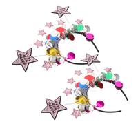 ELAYARD 2 Piezas Diademas de Estrellas Brillantes para Año Accesorios de Cabello Coloridos y Cómodos para Fiestas y Celebraciones Familiares