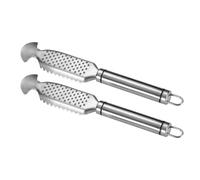 ELAYARD 2 Piezas Escamador de Pescado Acero Inoxidable Removedor de Escamas para Cocina y Exterior Herramienta para Desescamar Todo Tipo de Pescado Fácil Limpieza y Uso Profesional