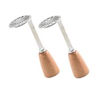 ELAYARD 2 piezas Herramienta Manual para Machacar Patatas Inoxidable con Mango Ergonómico de Madera Antideslizante Trituradora de Verduras Versátil para Cocina