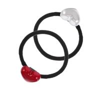 ELAYARD 2 piezas Lazos para Pelo Elásticos con Corazón Rojo y Alta Elasticidad para Coleta Alta Accesorios para Niñas y Mujeres San Valentín