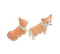 ELAYARD 2 Piezas Mini Resin Corgi Figurines Miniature Dog Statues For Car Dashboard and Home Decor Small Puppy Resin Animal Figures Cute Miniature Corgi Sculptures
